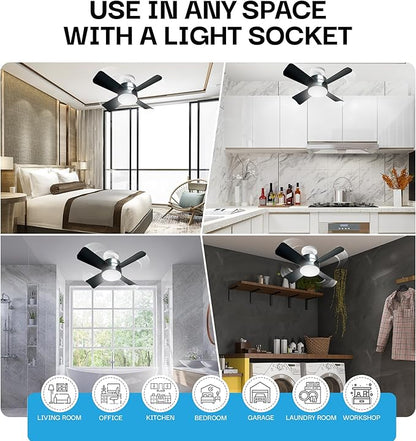 BreezeLux™ Smart LED Socket Fan